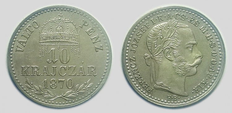 1870 Ferenc József 10 krajcár