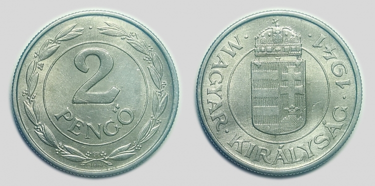 1941 Magyar Királyság 2 pengő