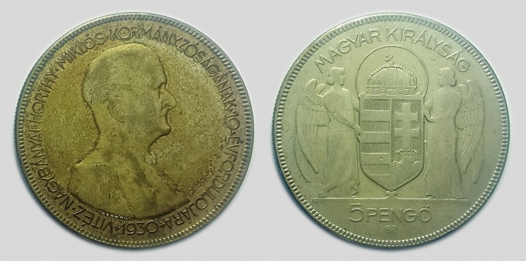 1930 Horthy Miklós 5 pengő