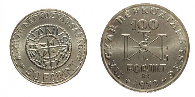1972 Szent István 50 és 100 forint
