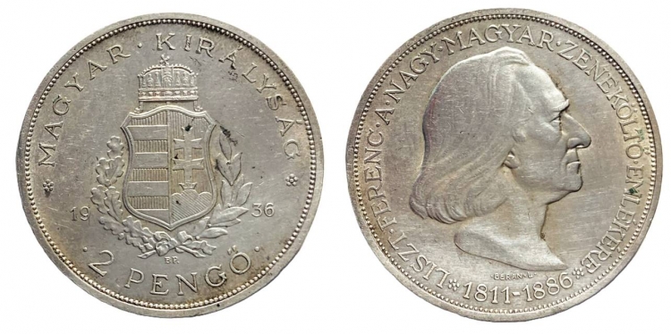 1936 Liszt Ferenc 2 pengő
