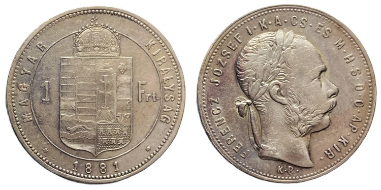 1881 Ferenc József 1 forint KB