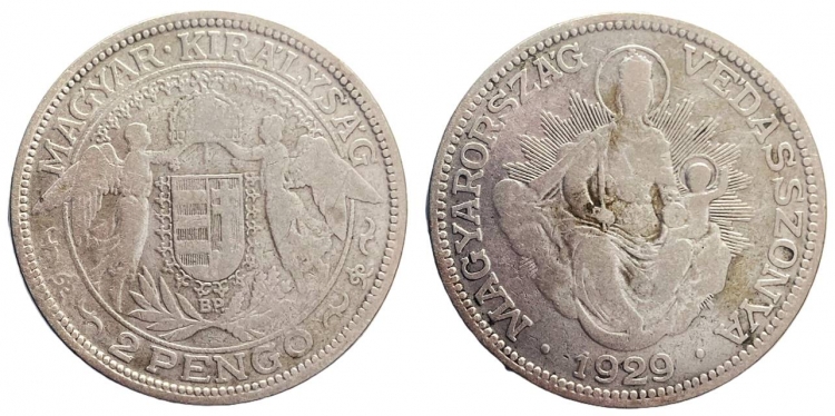 1929 Magyar Királyság 2 pengő