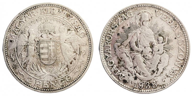 1938 Magyar Királyság 2 pengő
