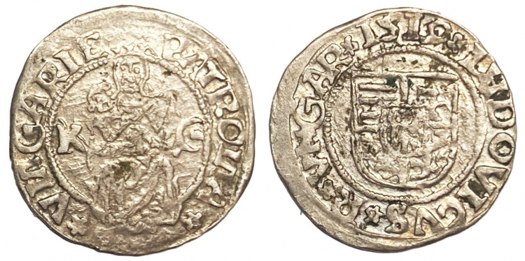 1519 II Lajos ezüst denar