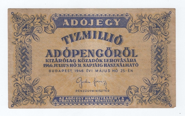 1946 10 millió adópengő