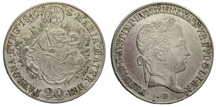 1847 V Ferdinánd 20 krajcár B
