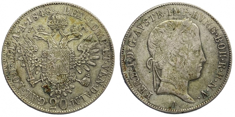 1848 V Ferdinánd 20 krajcár A
