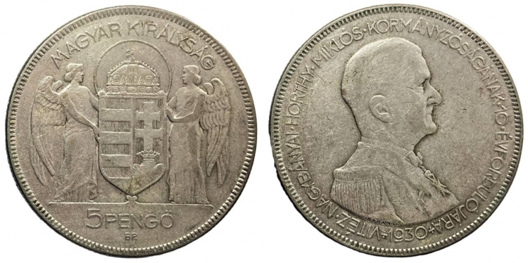 1930 Horthy Miklós 5 pengő