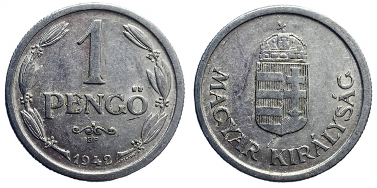 1942 Magyar Királyság 1 pengő