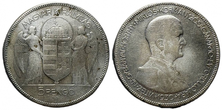 1930 Horthy Miklós 5 pengő