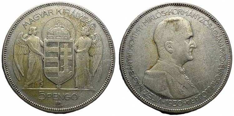 1930 Horthy Miklós 5 pengő