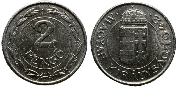 1942 Magyar Királyság 2 pengő