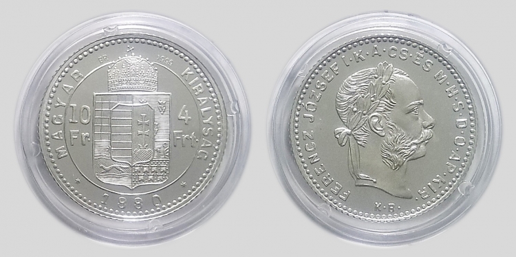 1880 4 forint Ferenc József ezüst UV