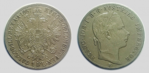 1857 Ferenc József 1 gulden florin