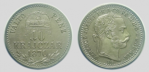 1870 Ferenc József 10 krajcár