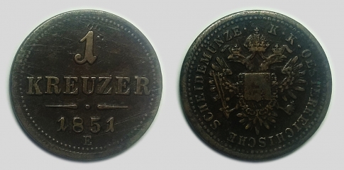 1851 Ferenc József 1 krajcár E