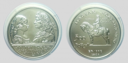 1990 Mátyás és Beatrix 500 forint