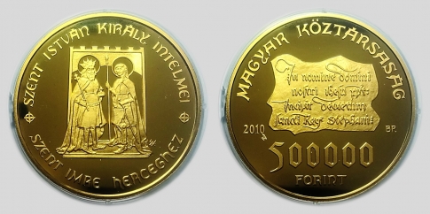 2010 Szent István intelmei 500000 forint