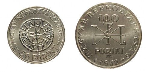 1972 Szent István 50 és 100 forint