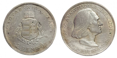 1936 Liszt Ferenc 2 pengő