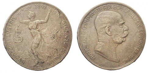 1908 Ferenc József 5 korona