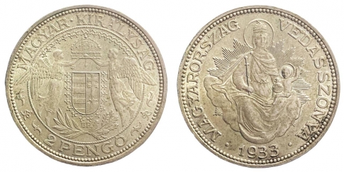 1933 Magyar Királyság 2 pengő