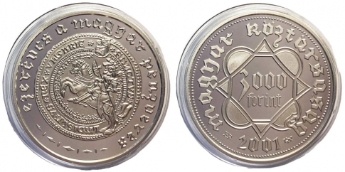 2001 Ezeréves a magyar pénzverés 3000 forint