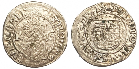 1519 II Lajos ezüst denar