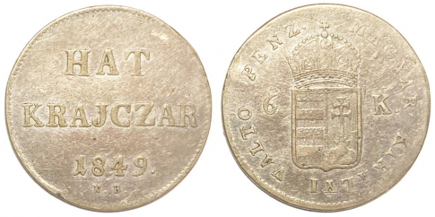 1849 Szabadságharc 6 krajcár NB