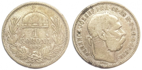 1893 Ferenc József 1 korona KB