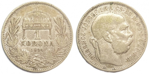 1894 Ferenc József 1 korona KB