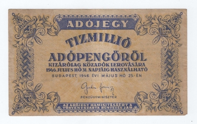 1946 10 millió adópengő