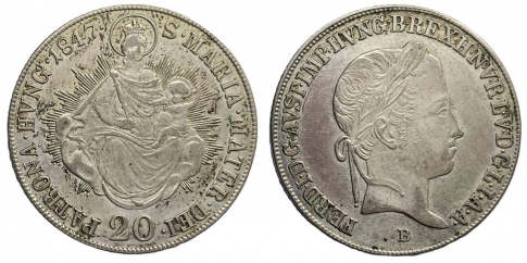 1847 V Ferdinánd 20 krajcár B