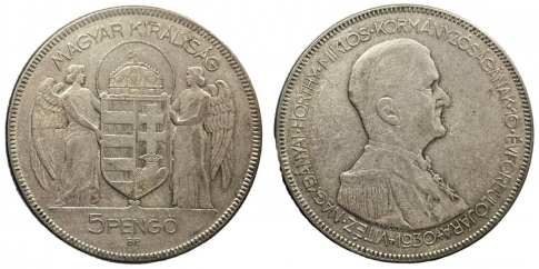1930 Horthy Miklós 5 pengő