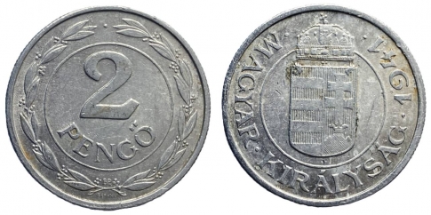 1941 Magyar Királyság 2 pengő