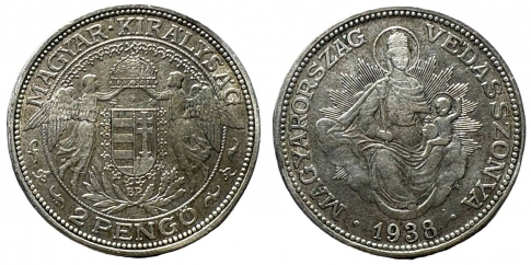 1938 Magyar Királyság 2 pengő