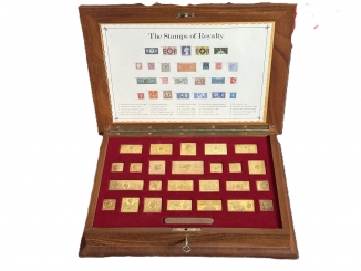 Királyi bélyegek 25 db-os aranyozott ezüst bélyeg érem szett