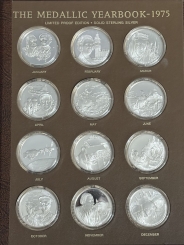 Medál évkönyv 1975 12 db-os ezüst érem szett