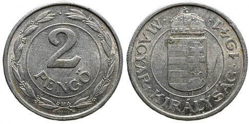 1941 Magyar Királyság 2 pengő
