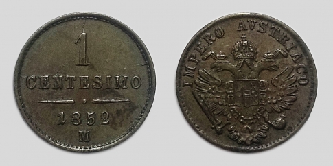 1852 Ferenc József 1 centesimo