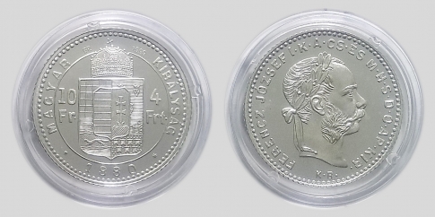 1880 4 forint Ferenc József ezüst UV