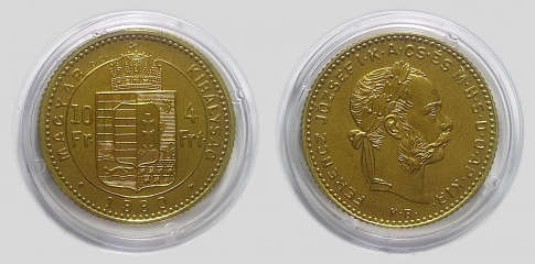 1880 4 forint Ferenc József réz UV